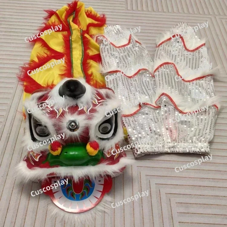 Handmade Student Lion Dance Children\'s Lion Dance Set Outfit Dress Chinese Spring Day Traditional Culture Party Festivall