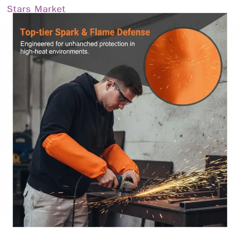 New 1 Pair Welding Sleeves Heat Resistant Flame Retardant Arm Protection Portable Welding Arm Guard For Industrial Work