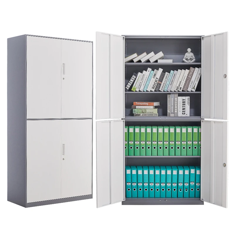 Metal Office Cupboard with Adjust Shelf Inside, 4 Doors, Low Price