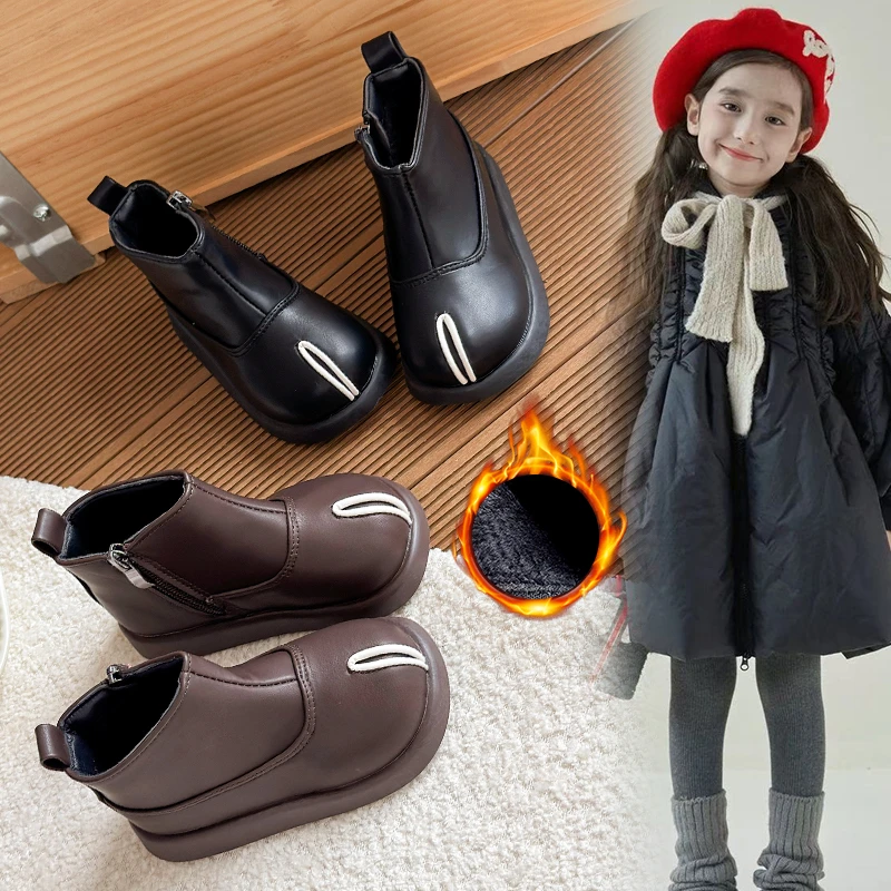 

Новинка 2023 года, детские кожаные ботинки, осенне-зимние детские ботильоны для девочек, лоскутные цветные короткие ботинки для мальчиков с боковой молнией Детская Обувь