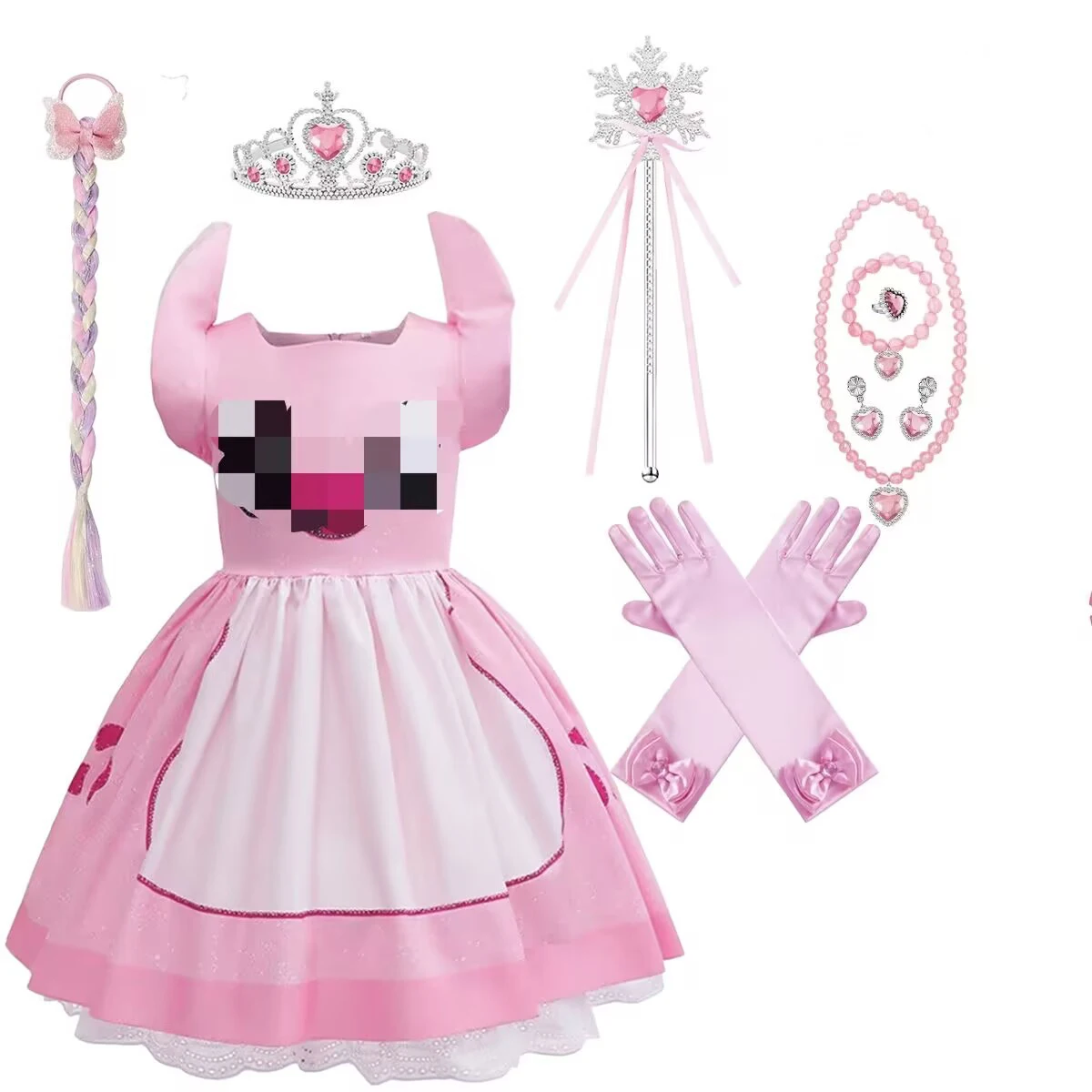 Alien Dogyy Cute Role Play Costume Girl Cartoon Cosplay Apparel Halloween Blue & Pink Little Monster Vestido 2‑10Yrs