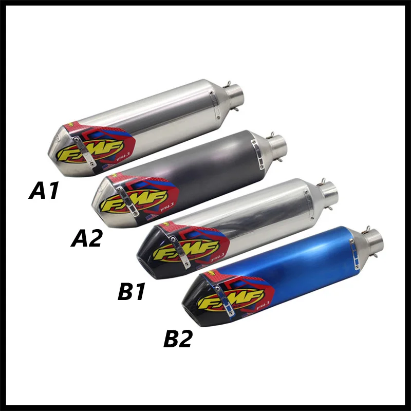 Length 470mm Inlet 51mm Motorcycle FMF 4T Exhaust Pipe Muffler Motorbike Motocross Universal Escape Moto End Tube Tailpipes