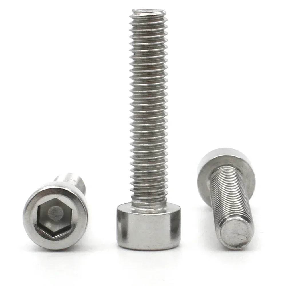 2-20pcs M1.6 M2 M2.5 M3 M4 M5 M6 M8  304 Stainless Steel A2-70 Hexagon Hex  no knurled Cap Head Allen Screw Bolt