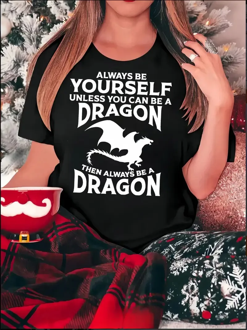

Cartoon Flying Dragon Graphic Printing Summer Autumn Winter Cotton Men and Women T-shirt Short Sleeve Luxury Outdoor Sports