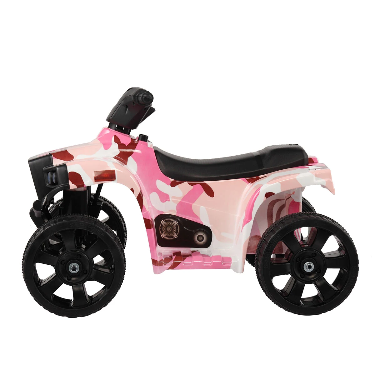 Coche eléctrico ATV para niños, vehículo de juguete, color rosa y negro