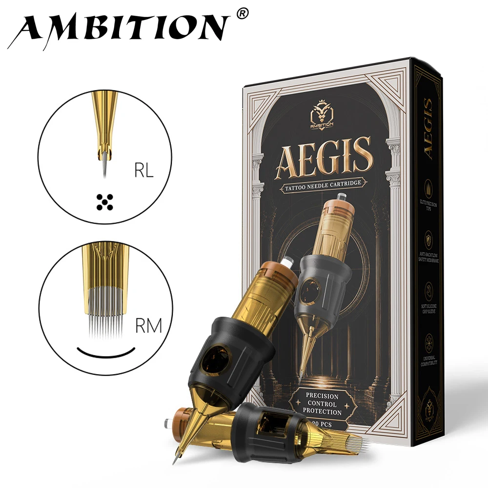 Ambition AEGIS 20PCS RL RS RM Cartridge Tattoo Needle Mix Round Liner Shader Curved Magnum SMP Disposable Tattoo Machine Supply