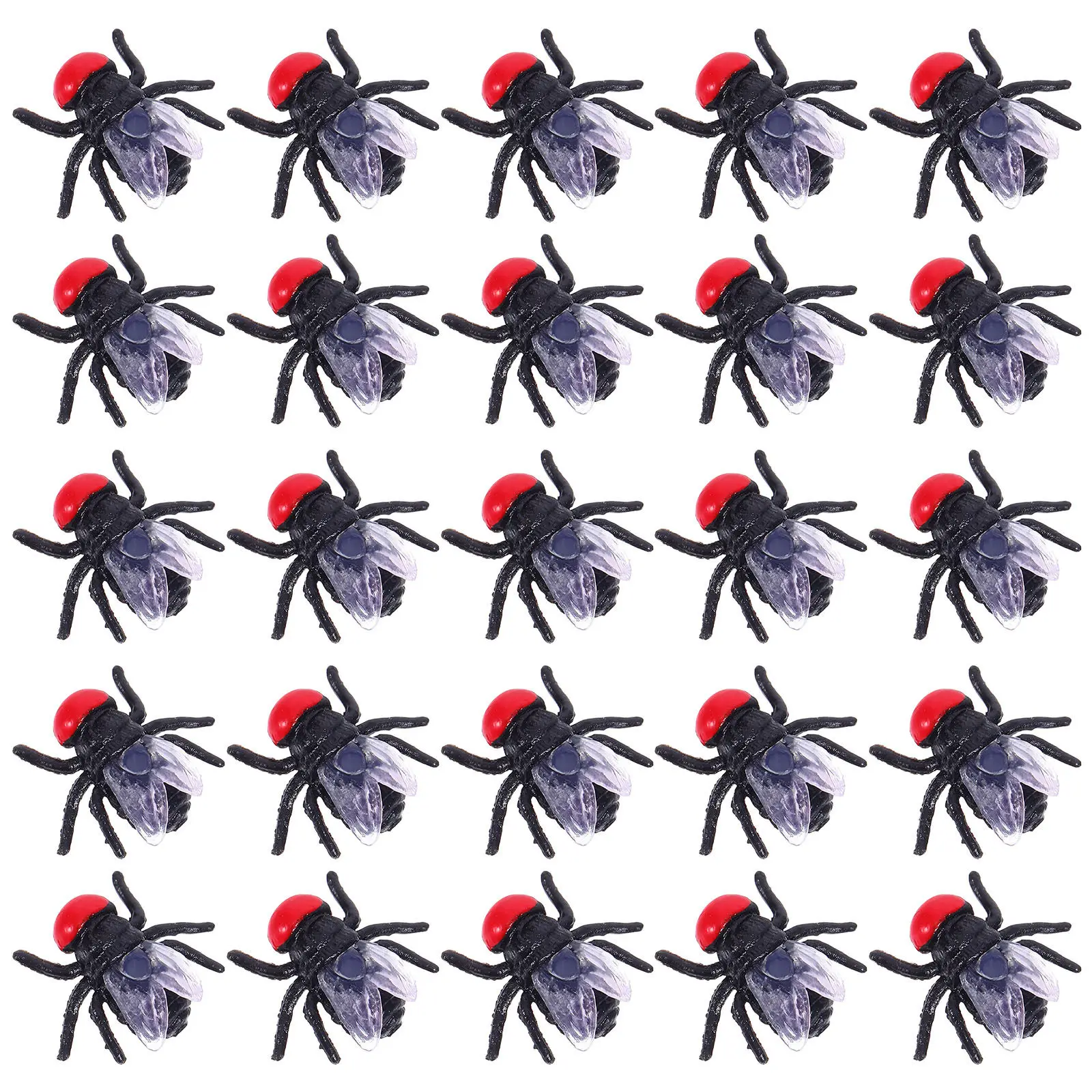 

50Pcs Realistic Plastic Fly Props Vivid Color Night Glow Effect Tricky Prank Decor for Halloween Haunted House April Fool's Day