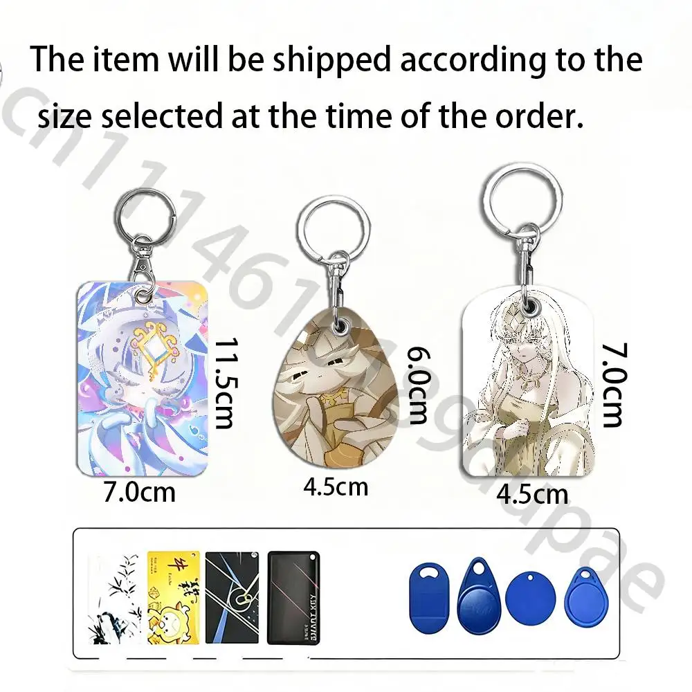 M-Mystic F-Flour Cookie Protective Printed Leather Card Case Metal Keychain Accessory