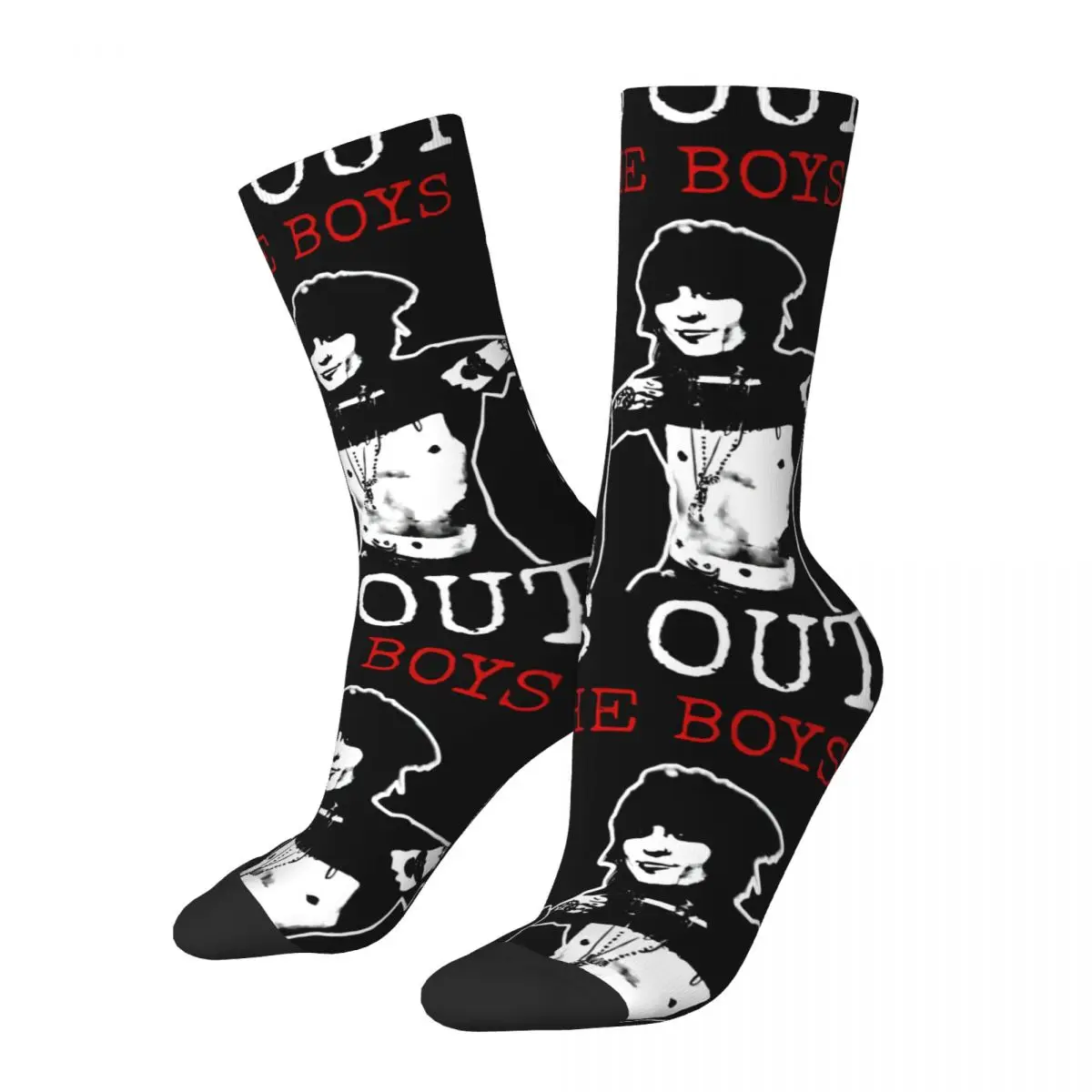 Hip Hop Vintage Jake And Johnnie Graphic Print Crazy Men's compression Socks Unisex Johnnie Guilbert Street Style Pattern