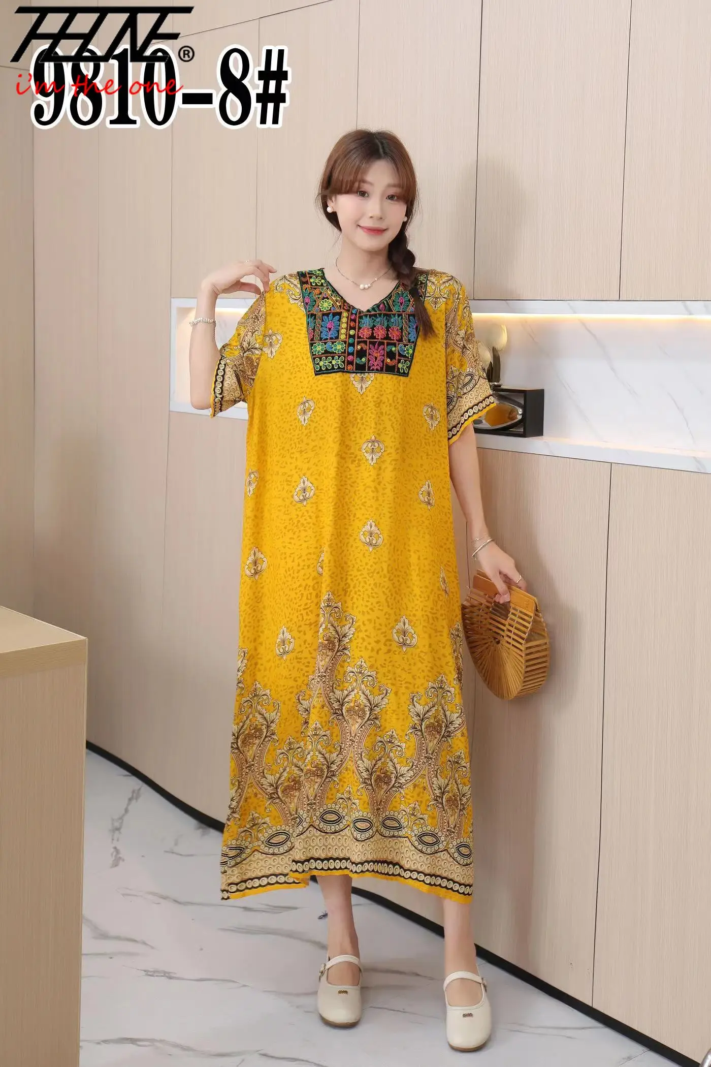 THHONE Dress Women Summer 2024 Vestidos Robe Indian Clothes Bohemian Boho Elegant Dresses Floral Korean Style Casual Oversized