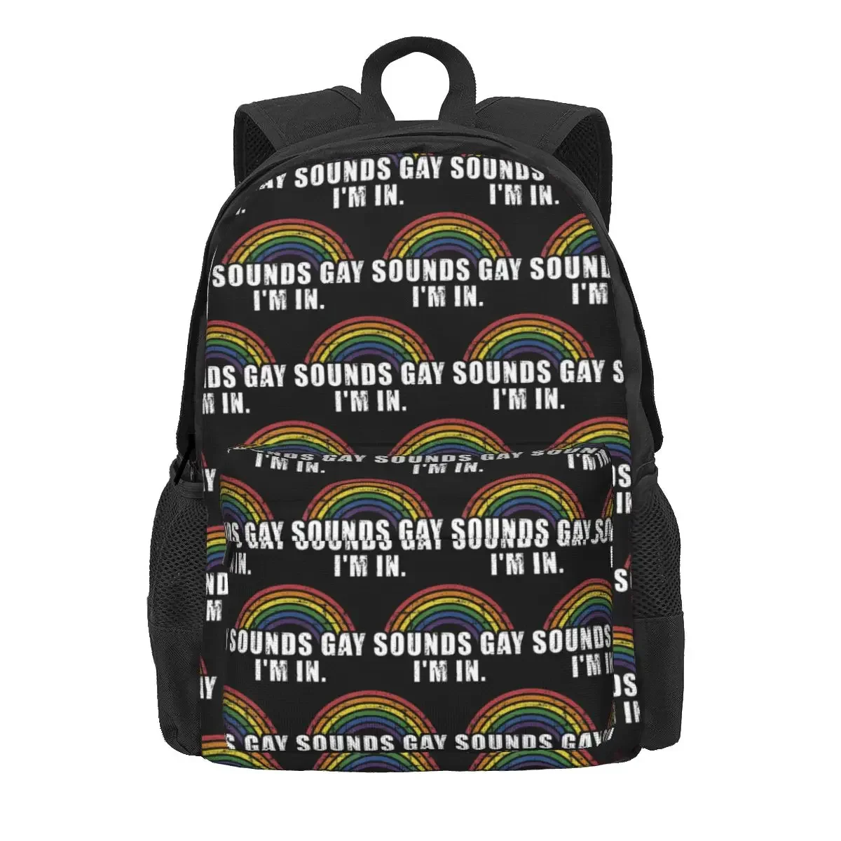 Funny Sounds Gay I'm In - LGBT Pride Backpacks Boys Girls Bookbag Students School Bags Rucksack Laptop Rucksack Shoulder Bag