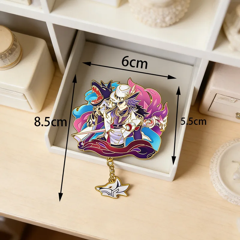Honkai: Star Rail Hanser Silver Wolf LV.999 Ashveil Phainon Cosplay-Anstecker, Spielheld Khaslana, sechseckige Broschen, Anime-Deko – Detail 8