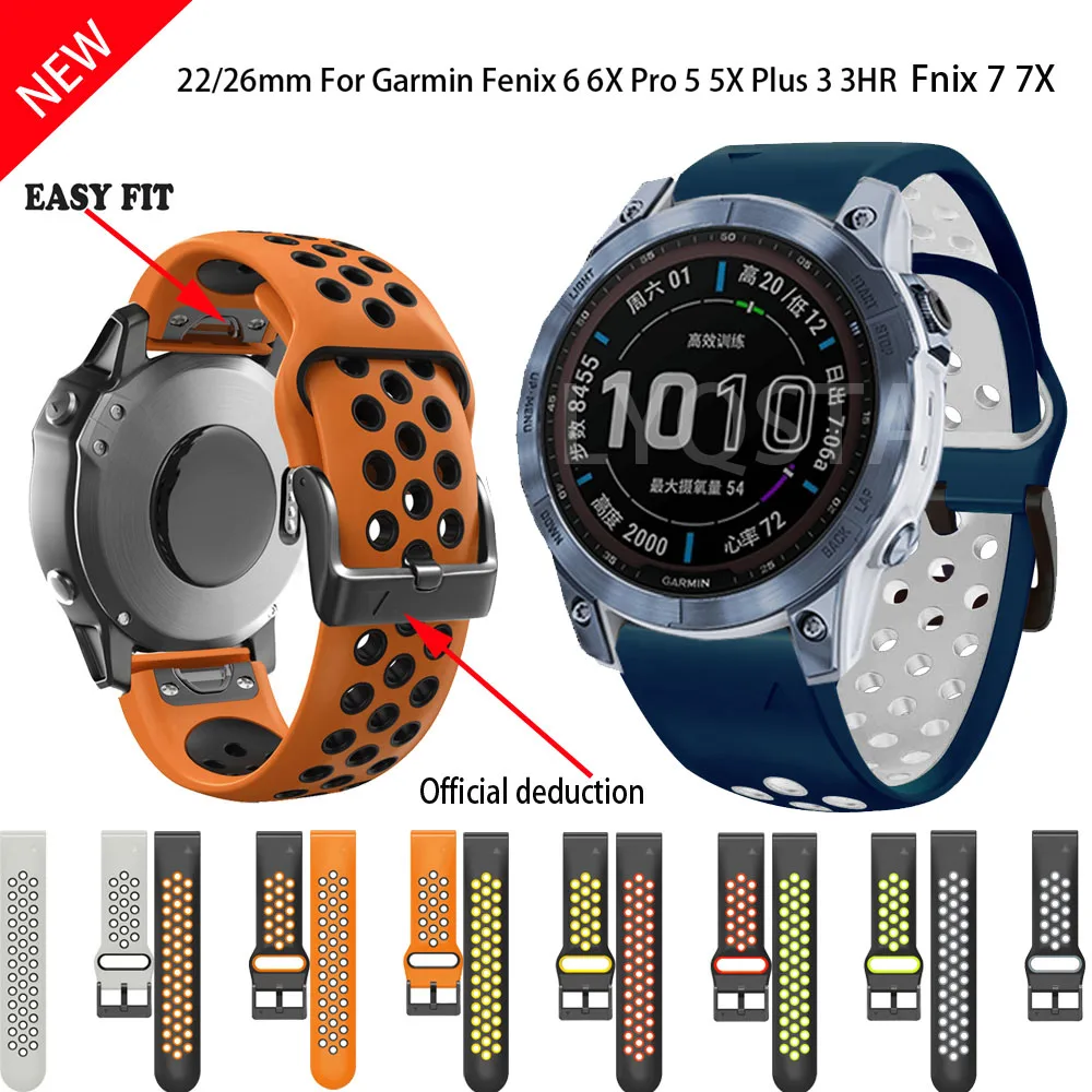 26 22MM Silikon Quick Release Armband Strap für Garmin Fenix 7 7X 6 6X Pro Uhr Easyfit Handgelenk Band strap Für Forerunner 955