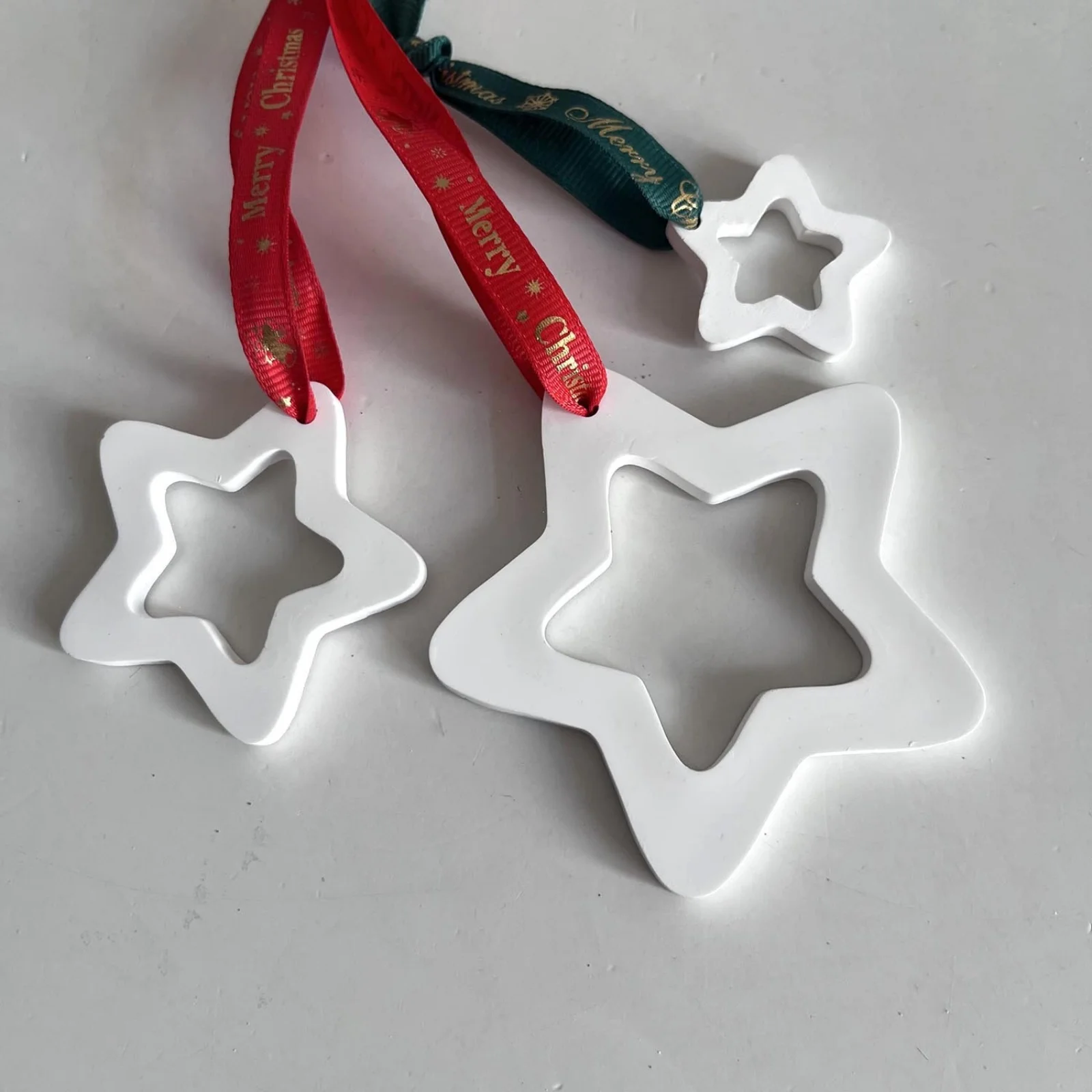 Christmas Hanging Ornament Molds Christmas Star Heart Christmas Tree Socks Plaster Mold Xmas Tree Pattern Pendant Silicone Mould