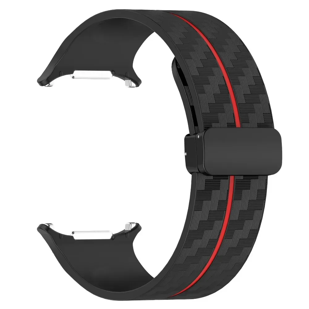 Magnetic Folding Clasp Silicone Sport Strap for Samsung Galaxy Watch Ultra 47mm Strap for Watch Ultra Replacement Bracelet Strap