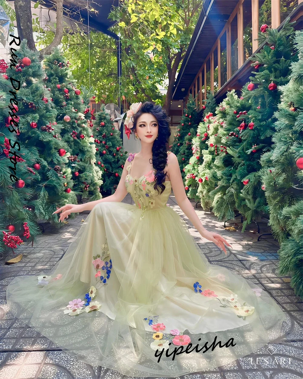 Robe de Rhrétro personnalisée, longueur au sol, robes de Quinceanera, filet à fleurs, tulle, occasion formelle