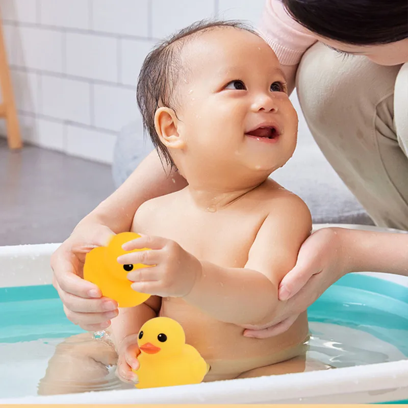 Cute Duck Baby Bath Toys, Squeeze Animal, Rubber Toy, BB Duck, Bathing, Water Toy, Race Squeaky, Amarelo, Presentes para Crianças