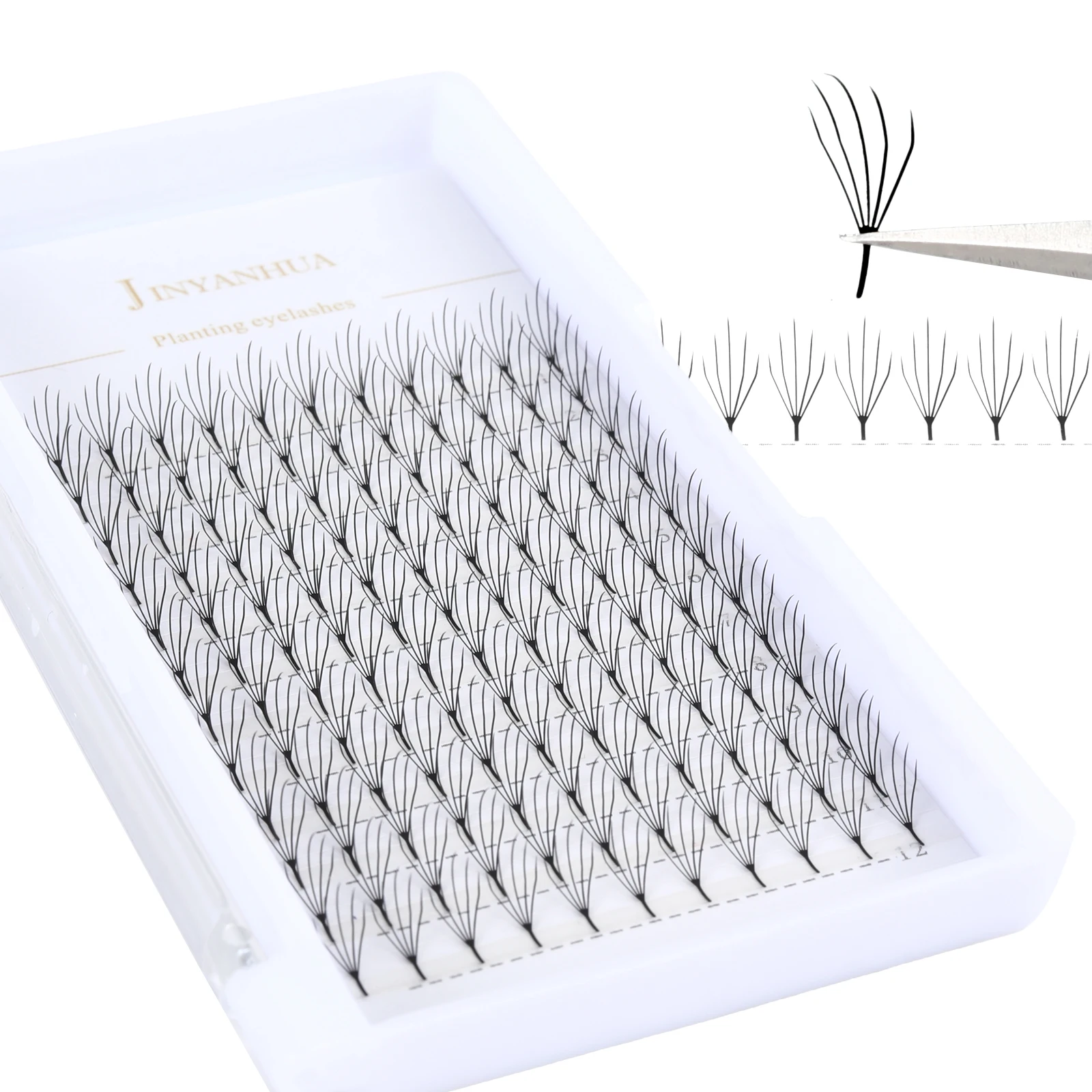Estensioni delle ciglia a forma di W 5D Ventole di volume preconfezionate Ciglia 9-15mm Ciglia Anime Spire Cluster individuale Ali a forma di V Trucco Lash