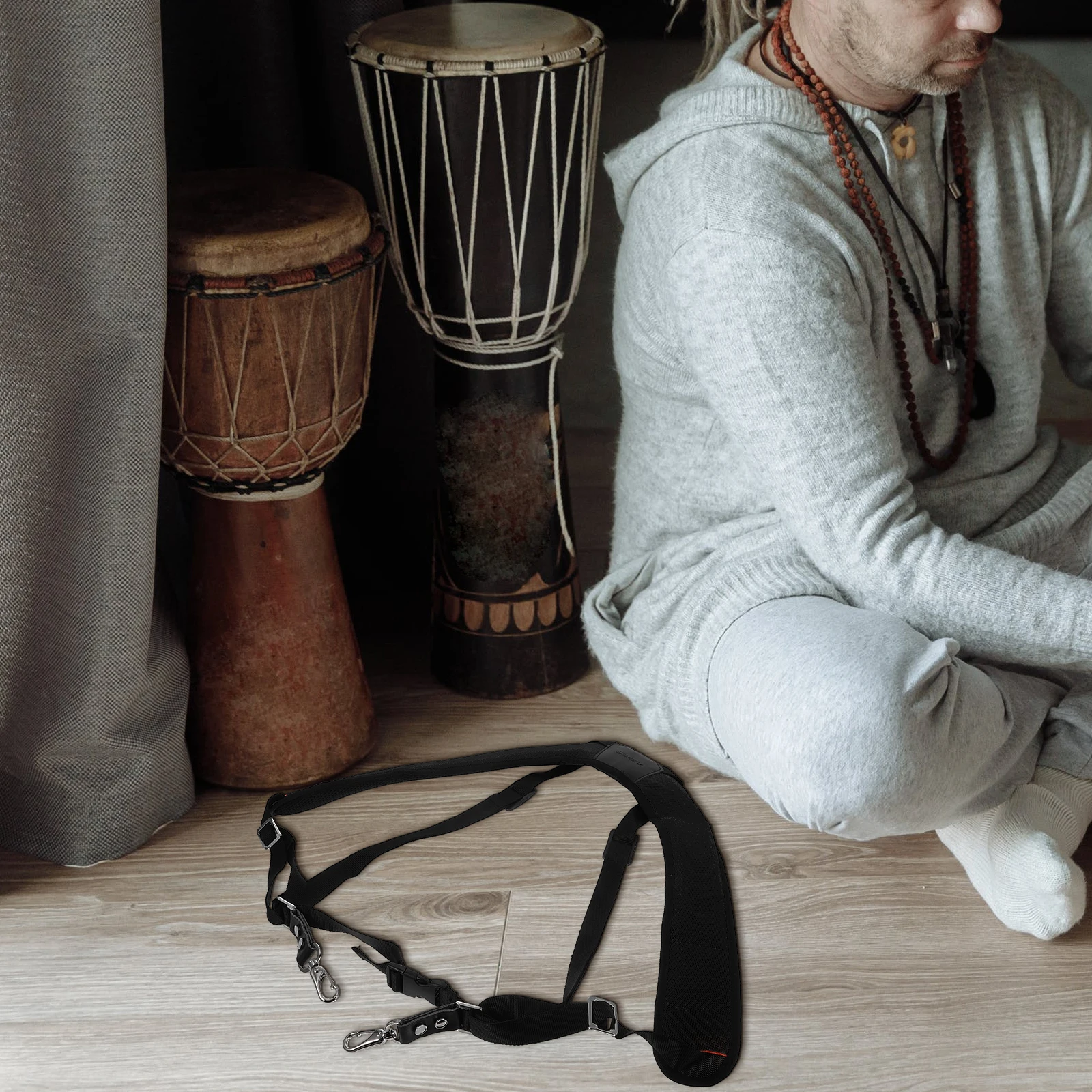 

Djembe Strap Instrument Accessories Drum Belt Soft Musical Carrying Encrypted Two-color Oxford Composite Eva Carrier African