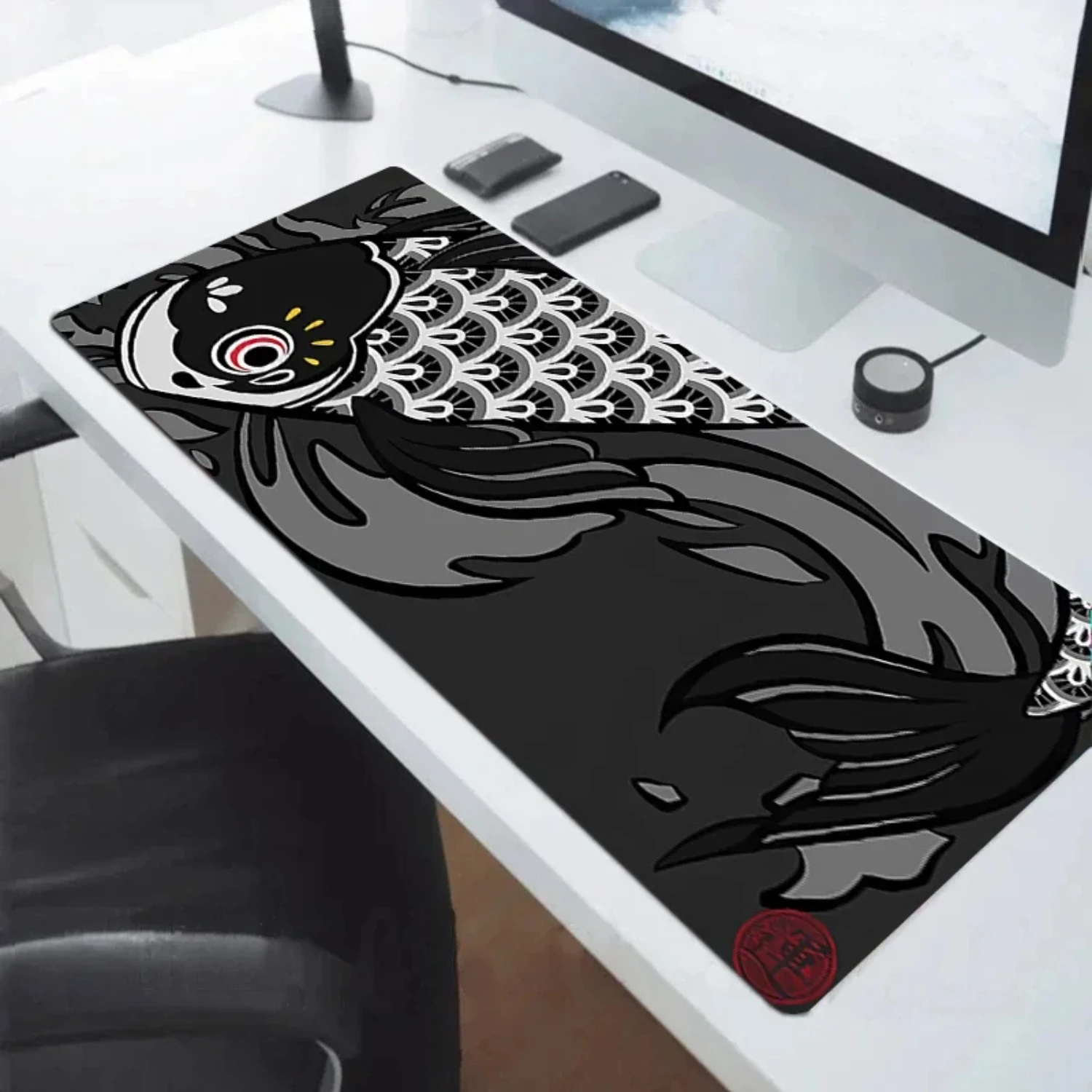 Wave Fish Kawaii Mouse Pad Xxl Gamer Cabinet Rubber Mat Gaming Pc Accessories Mausepad Deskmat Mousepad Mats Keyboard Mause Pads