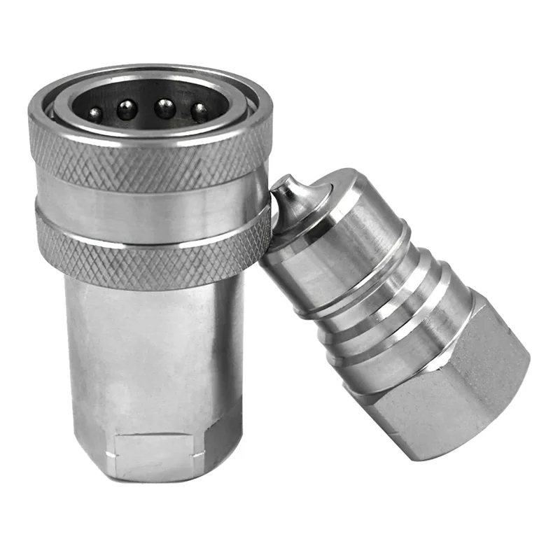 

AONEQ-4 Set 3/8Inch NPT Thread ISO7241-1A Hydraulic Quick Disconnect Coupler Set With Dust Cap