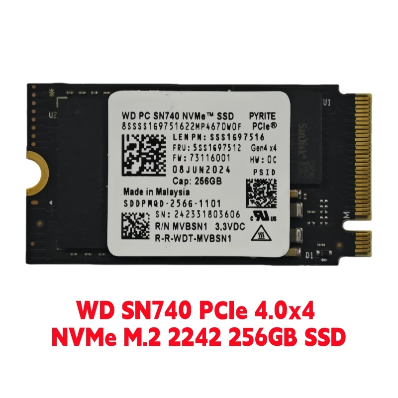 WD SN740 1TB 2TB PCIe 4.0x4 NVMe M.2 2230 Solid State Drive untuk Steam Deck Microsoft Surface ProX & SN5000S 512GB & SN740 256GB