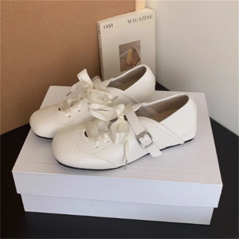 2025 New Summer Ballet Mary Jane Flats Women's Height Increasing Shoes Bow Casual Flats Pointed Toe Loafers / Cute Women's Shoes