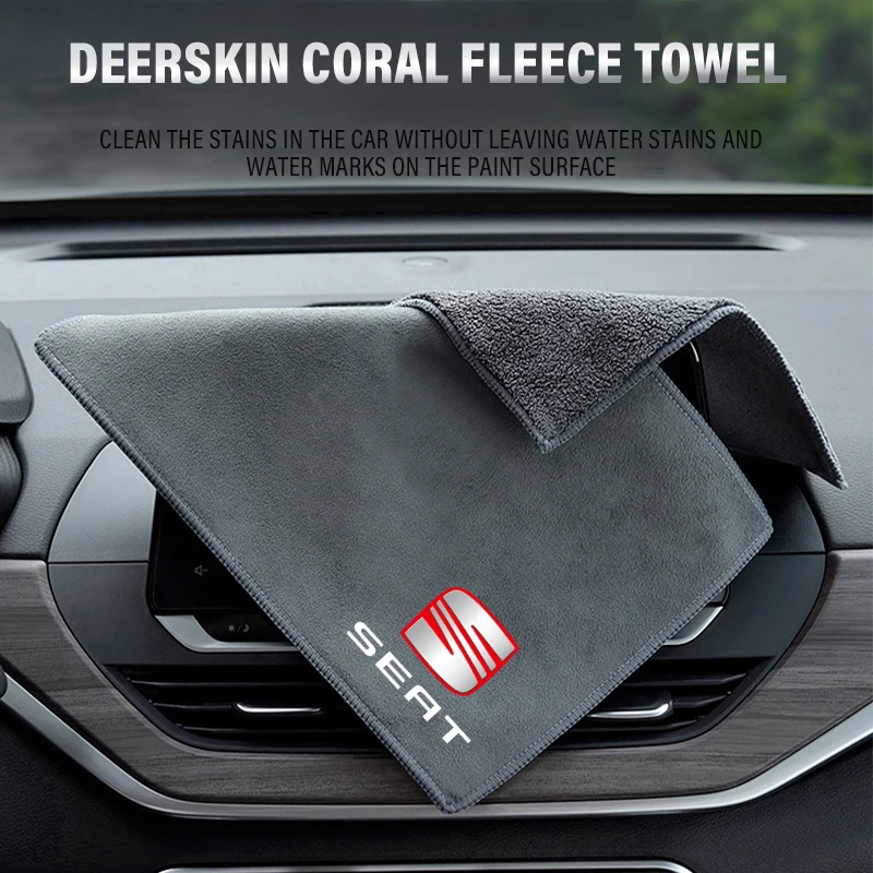 Car Wash Towel Microfiber Cleaning Rag Cloth for Seat FR Cupra Leon 2 5F MK1 MK2 MK3 Ibiza 6L 6J Altea Alhambra Auto Accessories