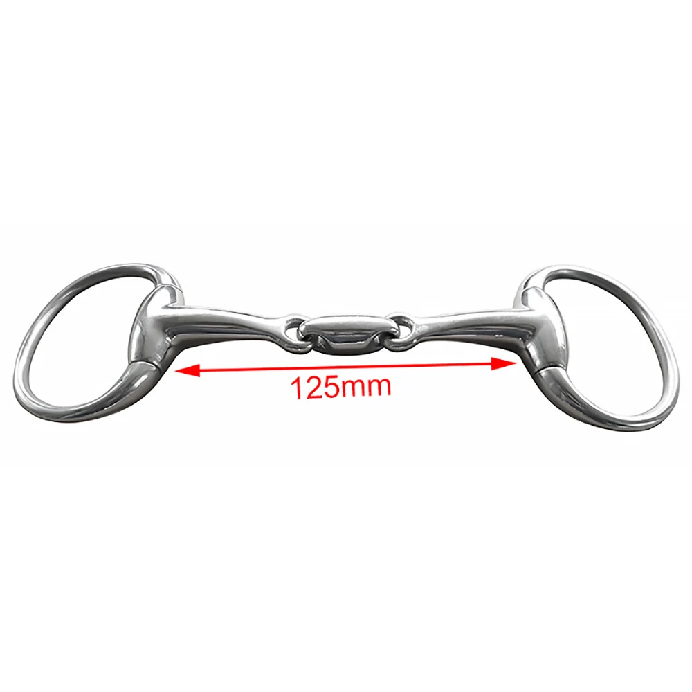 125/130/135mm Rvs Paard Gag eggbutt bit Snaffle Bite Losse Ovale Link Mondstuk Paard training Paardensport Apparatuur