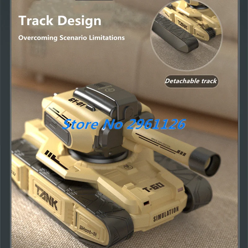 Sensor de gestos del tanque de control remoto de bala de fuego todoterreno inteligente 360 °   Efectos de sonido simulados de rotación, demostración de una tecla, tanque RC, regalo para niño