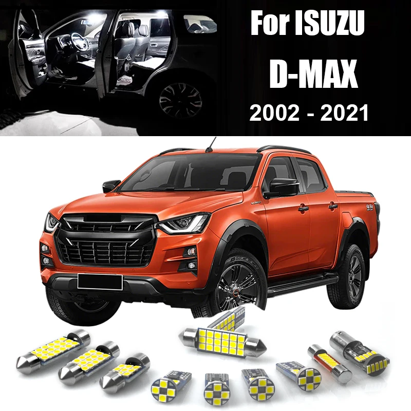 

Для ISUZU D-MAX Dmax 2002-2021: Комплект из 8 светодиодных ламп для салона и багажника, аксессуары