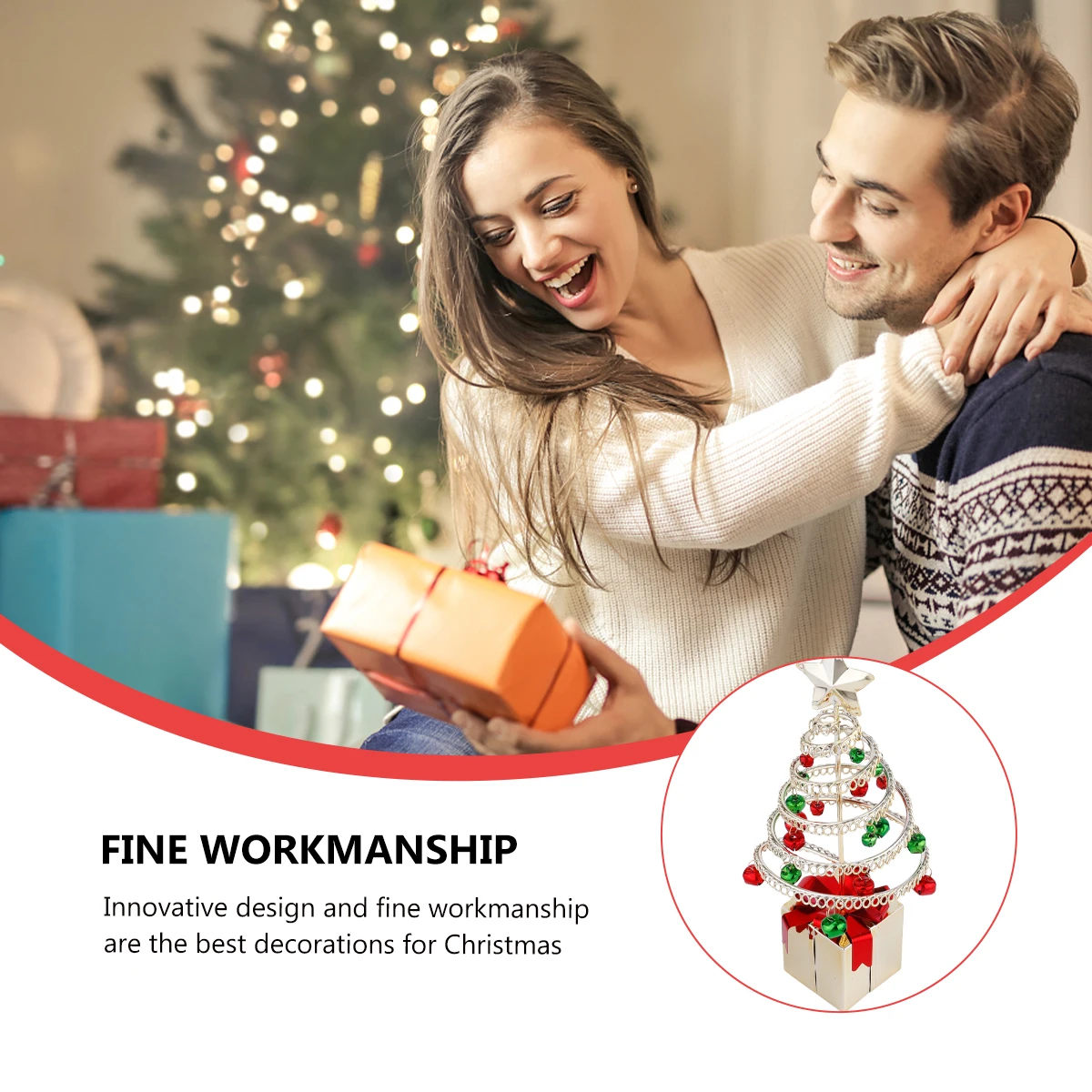 

1pcs Christmas Tree Decor Creative Iron Gift Box Mini Christmas Decorations For Home Party Office Hotel Bar Desktop Festive