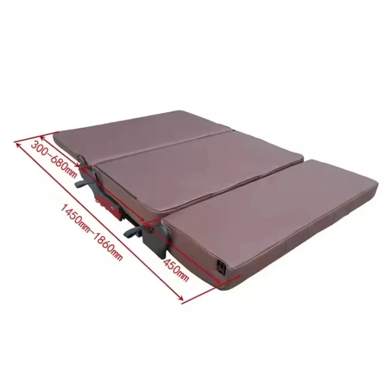 3-Person Leather PU Trifold Folding Seats Modified Car Seats for RV MPV Van Motoomes Alphard Land Cruiser Models