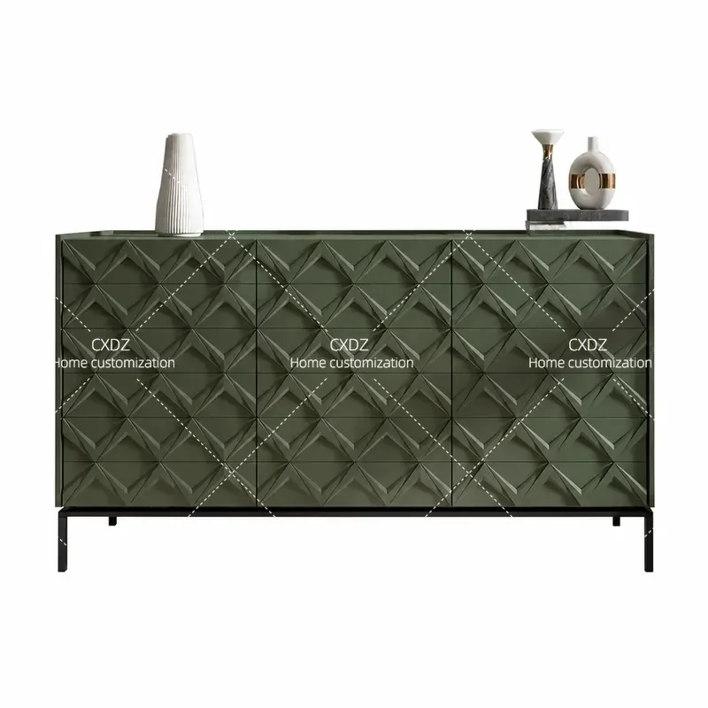 Nordic Painted Dining Side Cabinet Living Room Entryway Porch Storage Multi-functional Solid Wood Tea Cabinet Locker