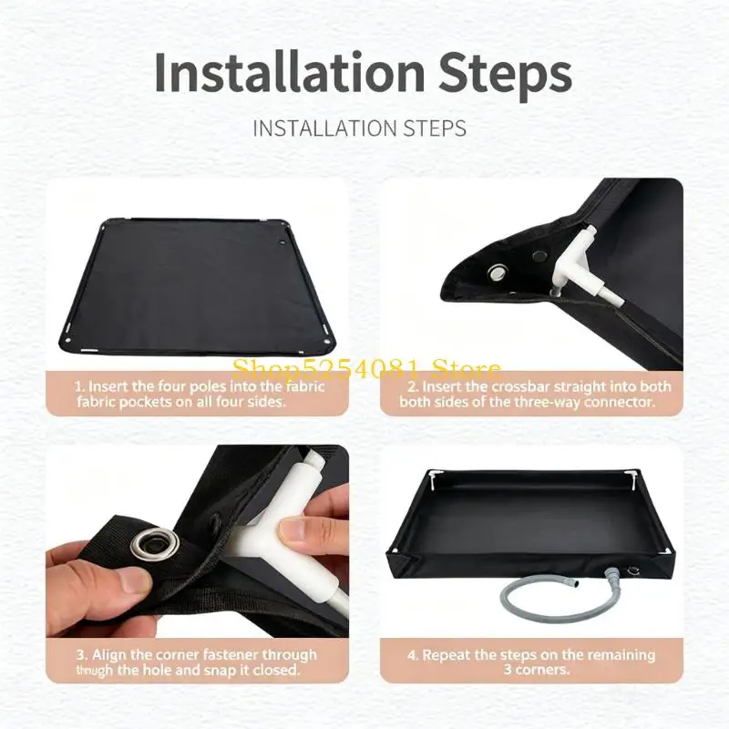 AXYC Drain Pan Water Collection Tray with Hose, Black Pan for Portable Air Conditioner Condensate, Home Utility, Garden Washing