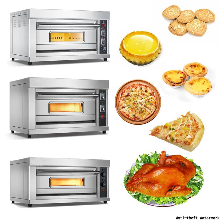3 Deck 6 Trays Commercial Kitchen Oven Toaster Bakery Machine Equipment Pizza Baking Oven Electric Bread Cake Deck Oven