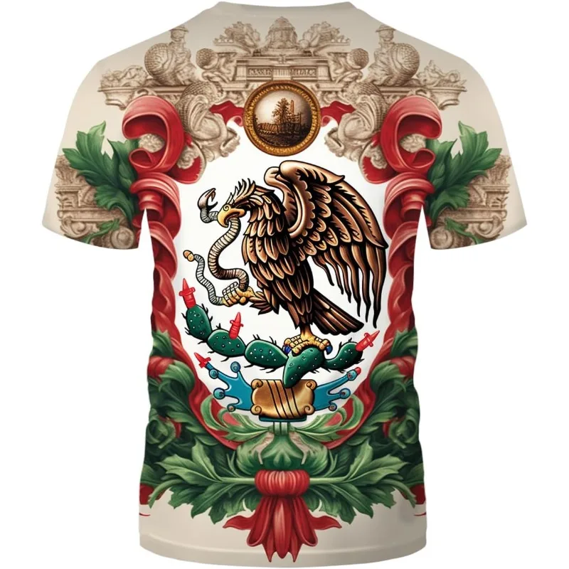 Funny Mexican Mexico Eagle T-Shirt Patriotic Theme Tee Shirt Fashion Summer Trendy Street Oversized Graphic Funny T-Shirts Tees