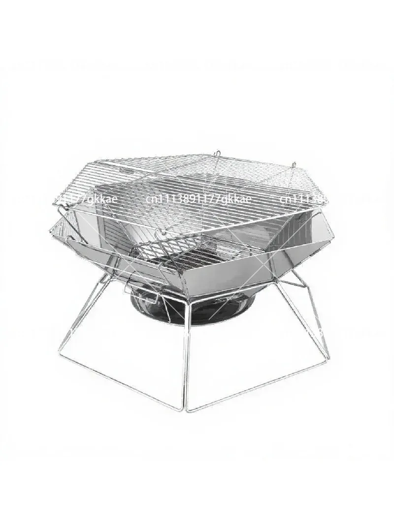 Portable Folding Wood Stove Camping Fire Pit Brazier BBQ Grill Stand Outdoor Hiking Heater