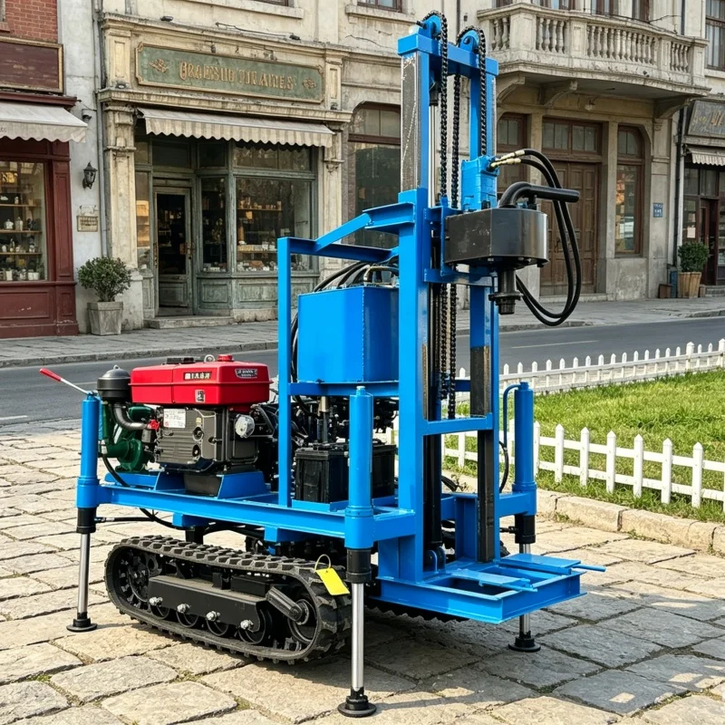 Customized New Crawler Water Well Drilling Rig, Multifunctional Drilling Equipment for Drinking Water Well Construction