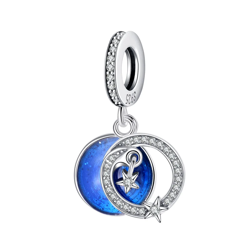 

PANQDIY 925 Sterling Silver Charms Sparkling Starry Pendant Exquisite Enamel Craftsmanship DIY Charm Bracelets for Women