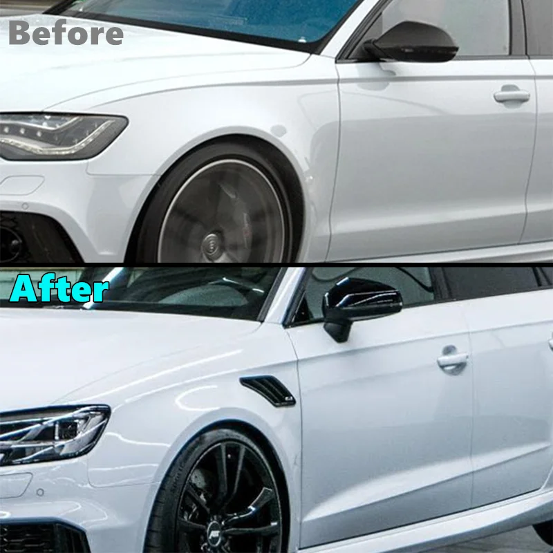 Car Side Fender Vent Cover Fender Decoration Side Wing Air Vent Intake Cover Trim  For Audi A1 A3 8P A4 B8 B6 A5 A6 C6 A7 Q5 Q7