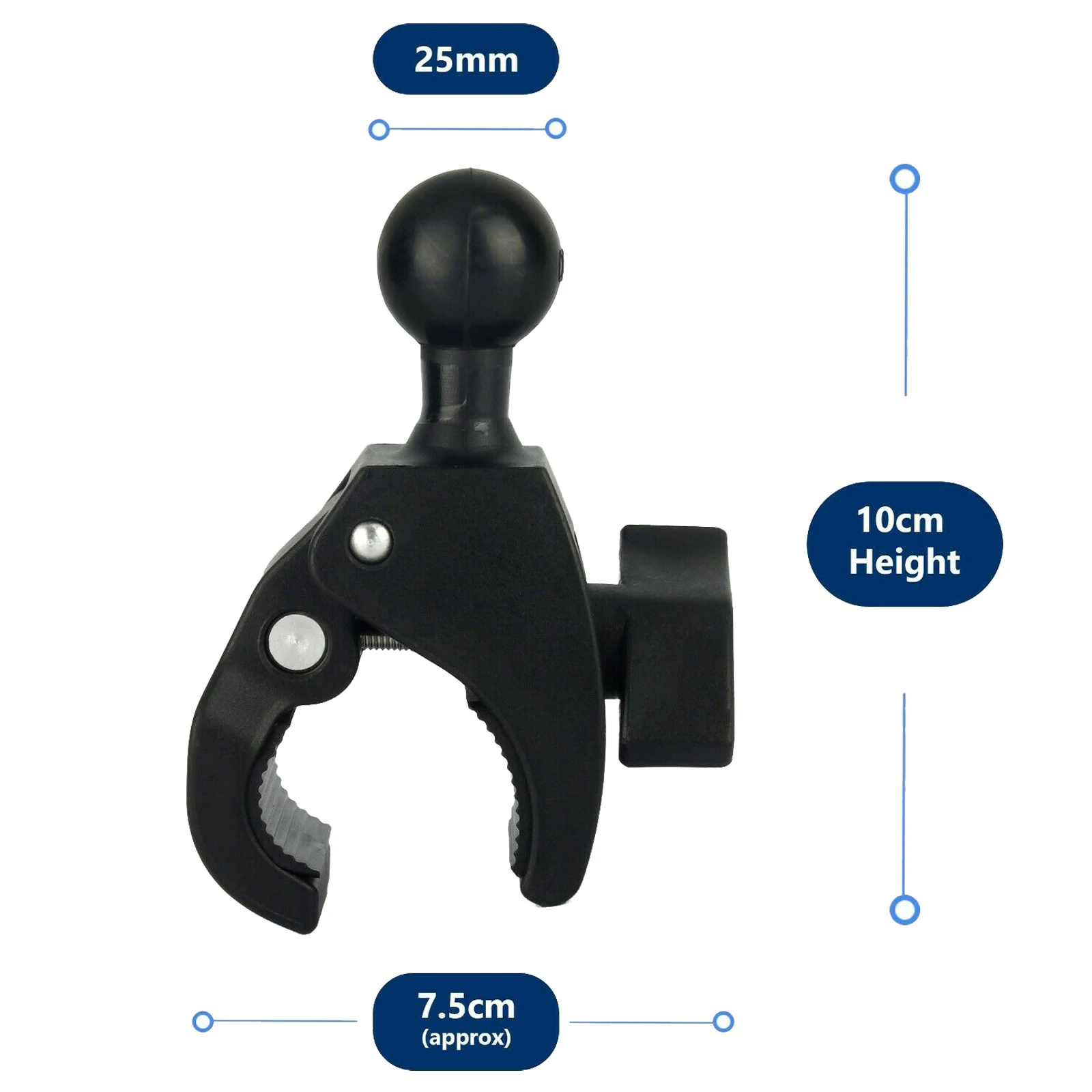 25mm Ball Head Mount Clamp Base Tough Claw Clip for Bike Bicycle Motorcycle Handlebar