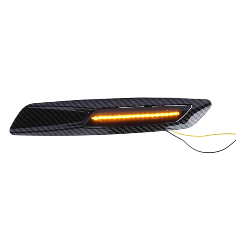 #928W Carbon Fiber Pattern Car Dynamic LED Side Marker Light (Carbon Fiber Pattern)