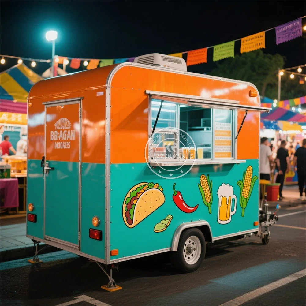 

Street Food Truck Coffee Pizza Cart Mobile Catering Truck Customized Fast Food Van Trailer Concession Food Trailer With CE