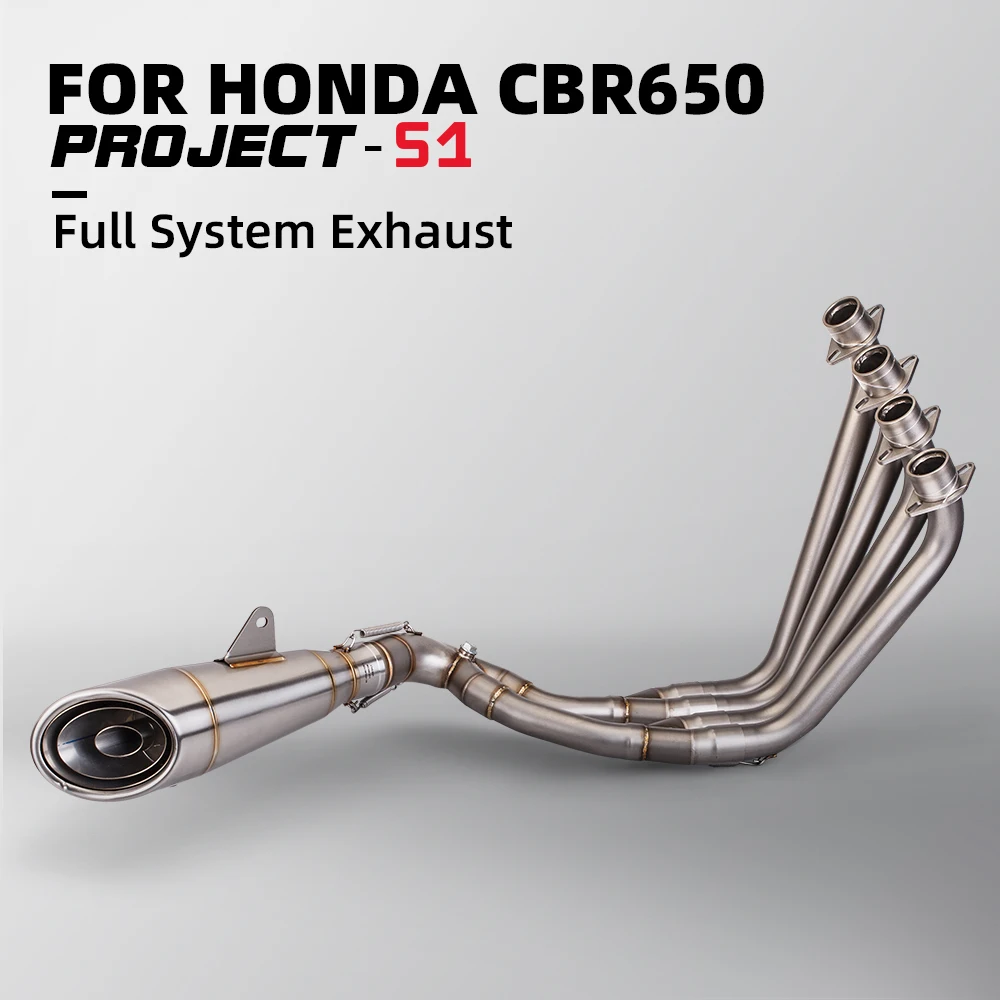 

Motorcycle Exhaust System Upgrade Kit For CBR650R CB650R CB650F CBR650F Escape Refit Full End Muffler Link Pipe