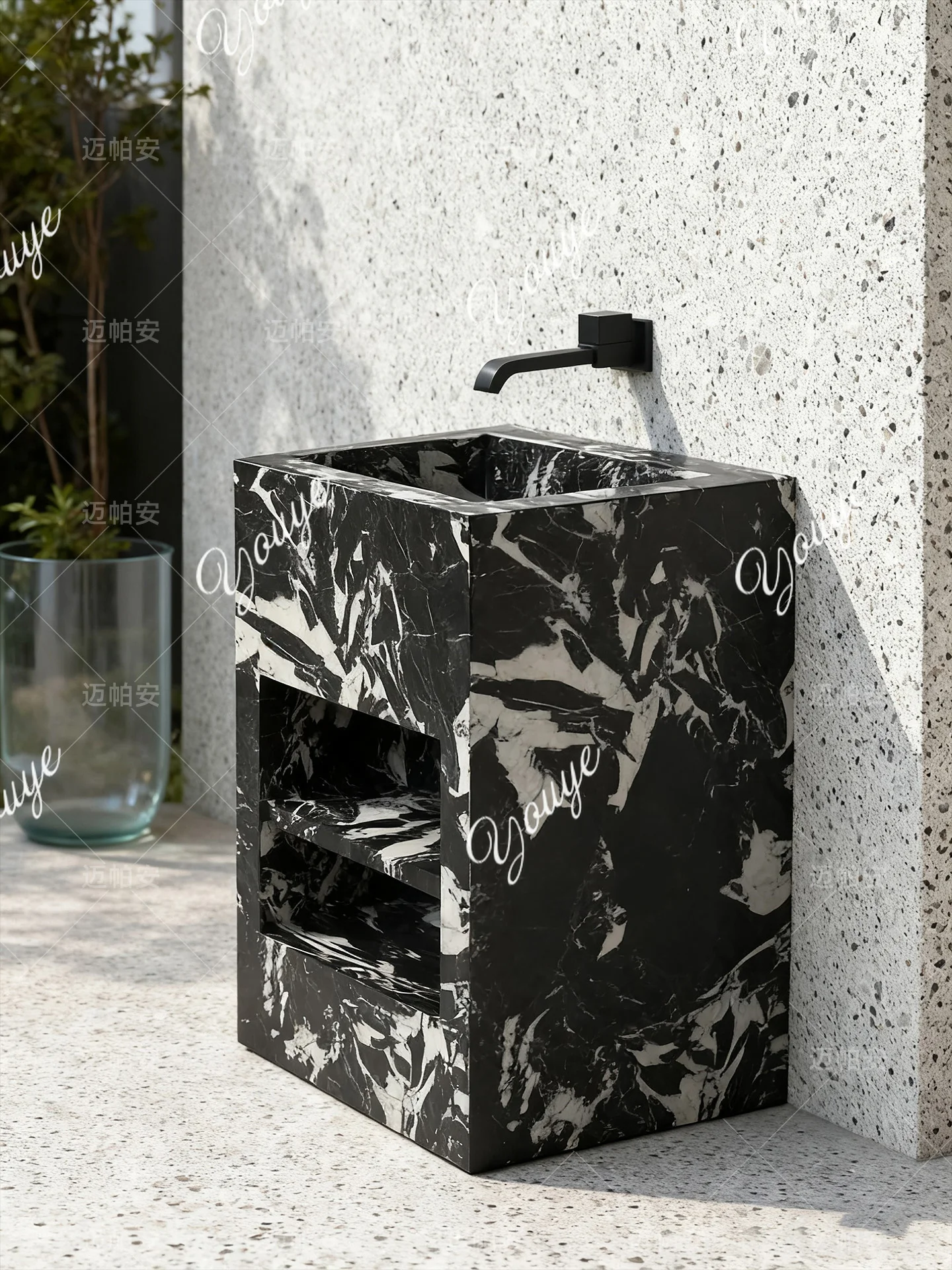 

Slate outdoor floor-to-ceiling wash basin courtyard garden wash basin outdoor balcony wash basin