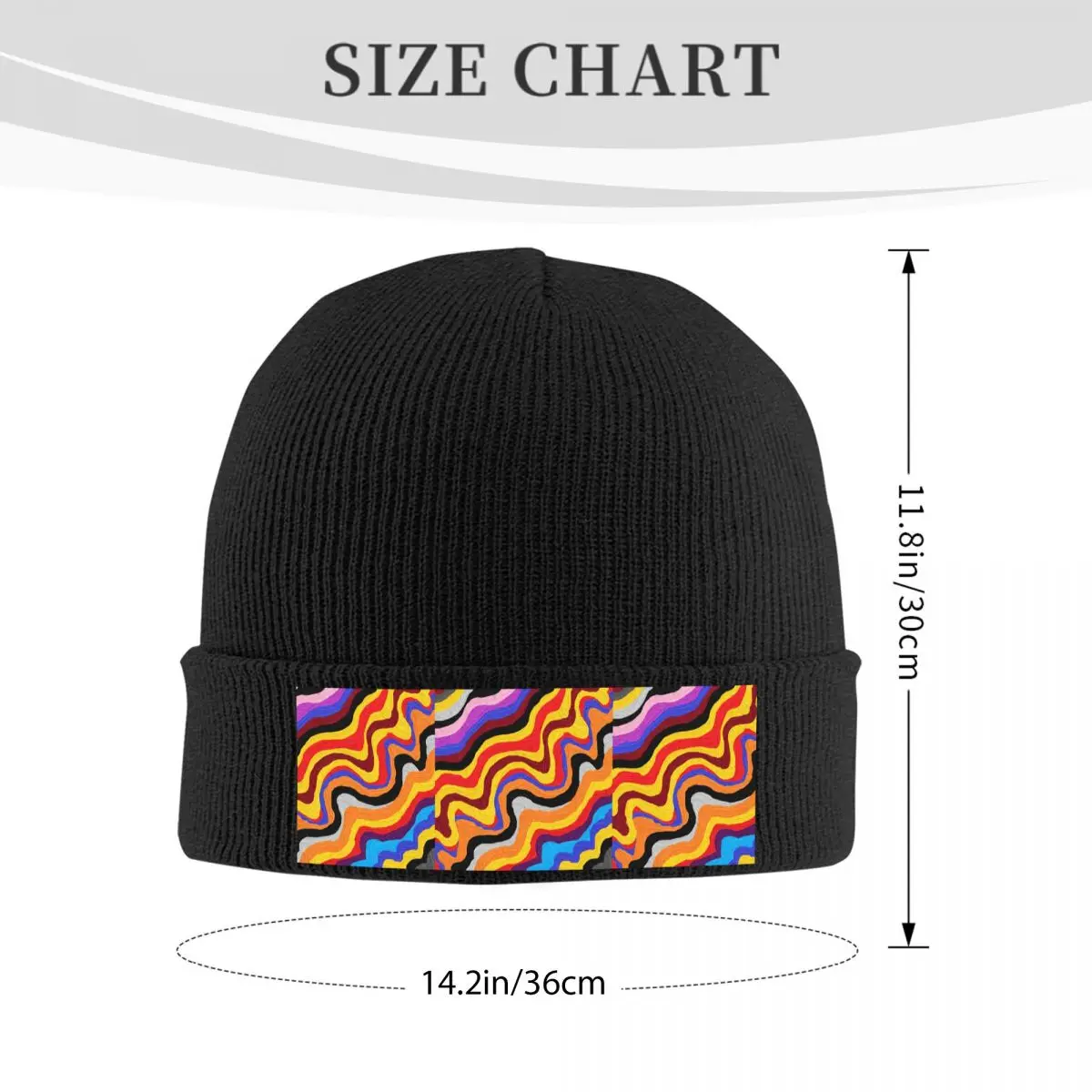 Wave Patterns, Oil Painting Warm Knitted Cap Winter Knit Bonnet Hat Skullies Beanies Hip Hop Caps for Unisex