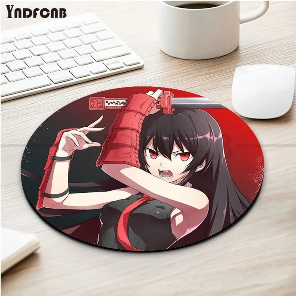 Anime Akame Ga Kill Gaming Mousepad, Pele Redonda Personalizada, Desktop, Mesa, Acessórios Kawaii, Almofada de Escrita para PC, Mouse Carpet