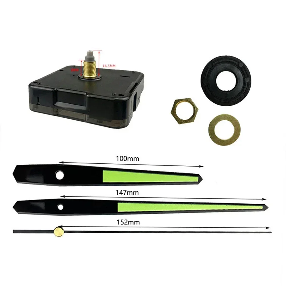 1 Set Quartz Clock Movement Mechanism Kit DIY Silent Wall Clock Movement Repair Replacement Parts With Fluorescence Hands
