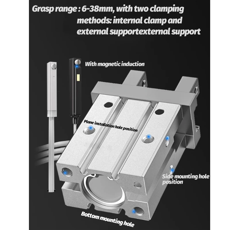 Pneumatischer Fingerklauenzylinder mit Silikonpolster, Zubehör, mechanischer Greifer, pneumatisch MHZ2-10 MHZ2-16D MHZ2-20D MHZ2-25D – Detail 3